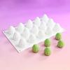 15 Cavity Almond Peach Chocolate Mold Silicone Peach Lemon Mousse Cake Mold Cylinder Flexible Dessert Mold for Dessert Baking