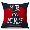 Love Pattern Decorative Pillow Case Valentine'S Day Romantic Heart Sexy Lips Kiss Gift Cotton Linen Sofa Cushion Cover Cojines