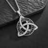 Stainless Steel Witch Triple Moon Protection Spiral Pendant Necklace for Men Women Pagan Trinity Celtic Knot Necklace Jewelry