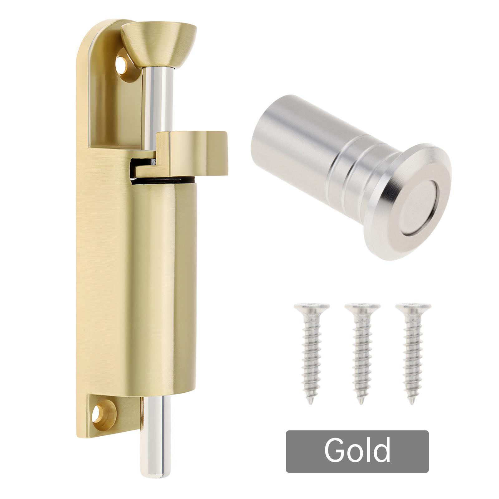 

3,9-дюймовий замок для розсувних дверей з цинкового сплаву з пружинним механізмом, надміцний засув, включає пилозахисний циліндр, 3 гвинти, універсальний для дому, огорожі, воріт золотий