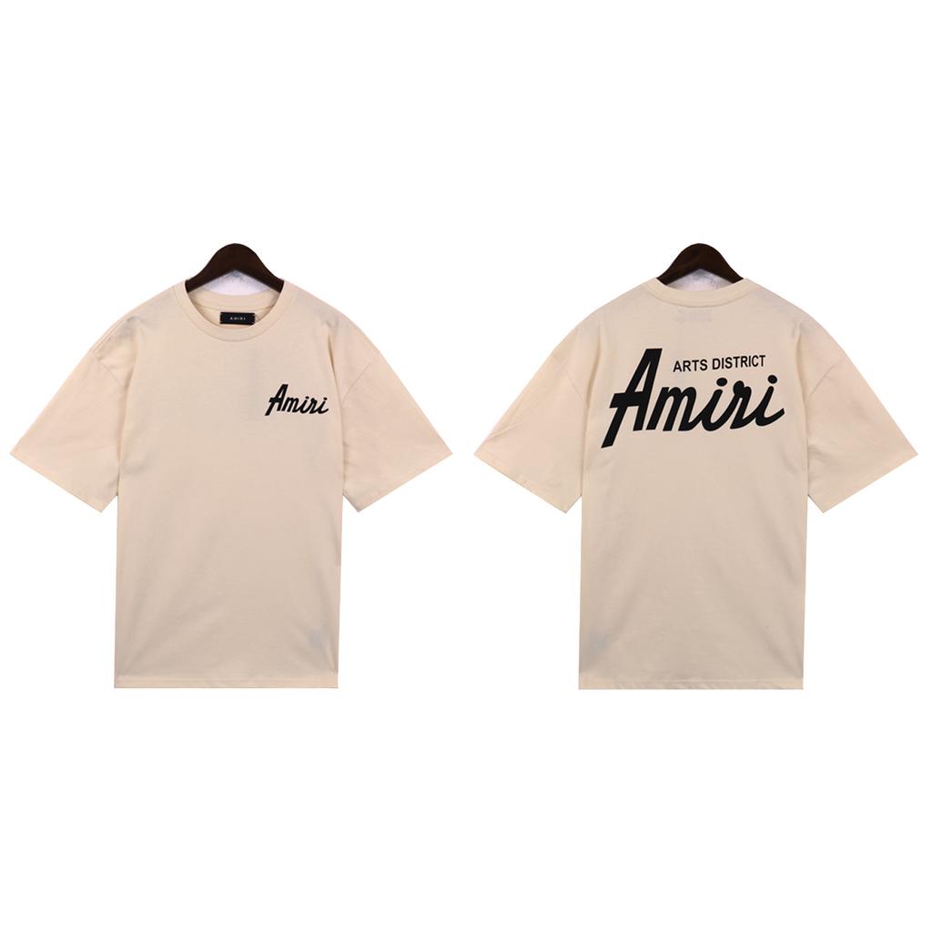 2237 Amiri 2025 Summer New Men's and Women's Loose High Quality Cotton Plus Size T-shirt Couple T-Shirt