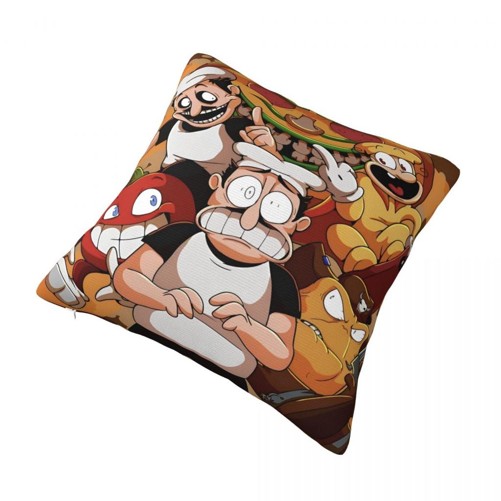 Y2K Living Room Pizza Tower Game Loverdecor Pillowcase Accessories Pillow Cover Zippered Multiple Sizes