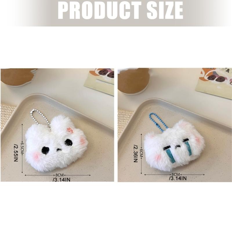 Plush Rabbit/Bear Keychain Ornament Soft Plush Backpack Charm Cute Stuffed Animal Gift For Students Friend And Family