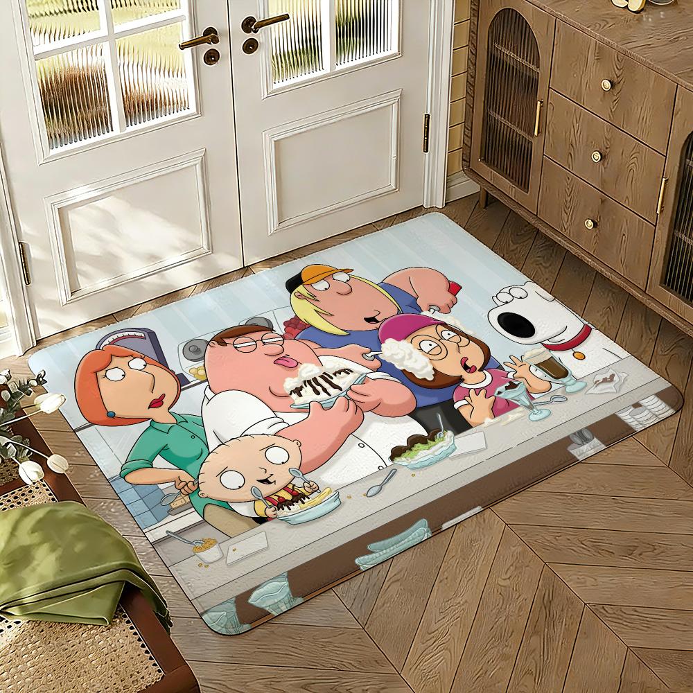 Guy Family Floor Mat Soft Thickened Absorbent Non-Slip Bedroom Living Room Door Mat Home Decor Flannel Rugs