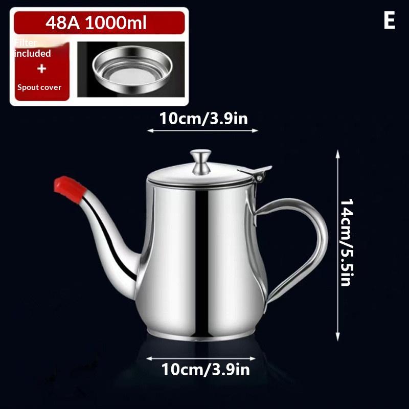 Filter Oil Pot Stainless Steel Household Leak-Proof Wine Pot Pouring Oil Bottle Seasoning Tank Kitchen Supplies Oz Pot Oil Tank