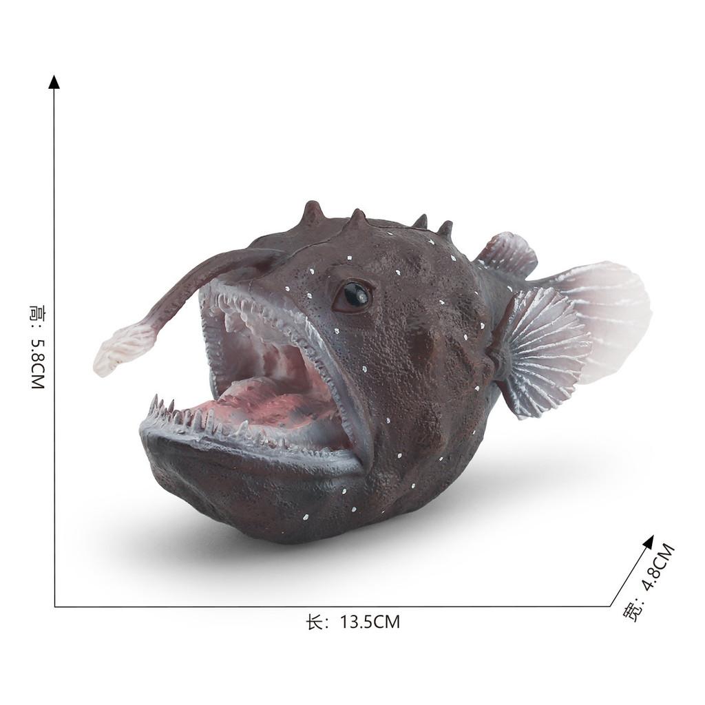 Realistic Plastic Anglerfish Model Toy Vibrant Colorful Deep Sea Animal Dcor