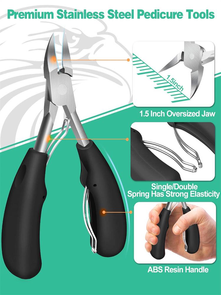 Füße Zehennagelknipser-Set, professionelle Nagelknipser für dicke eingewachsene Zehen, für Männer, Senioren, Pediküreknipser, Zehennagelschneider, Nagelwerkzeuge