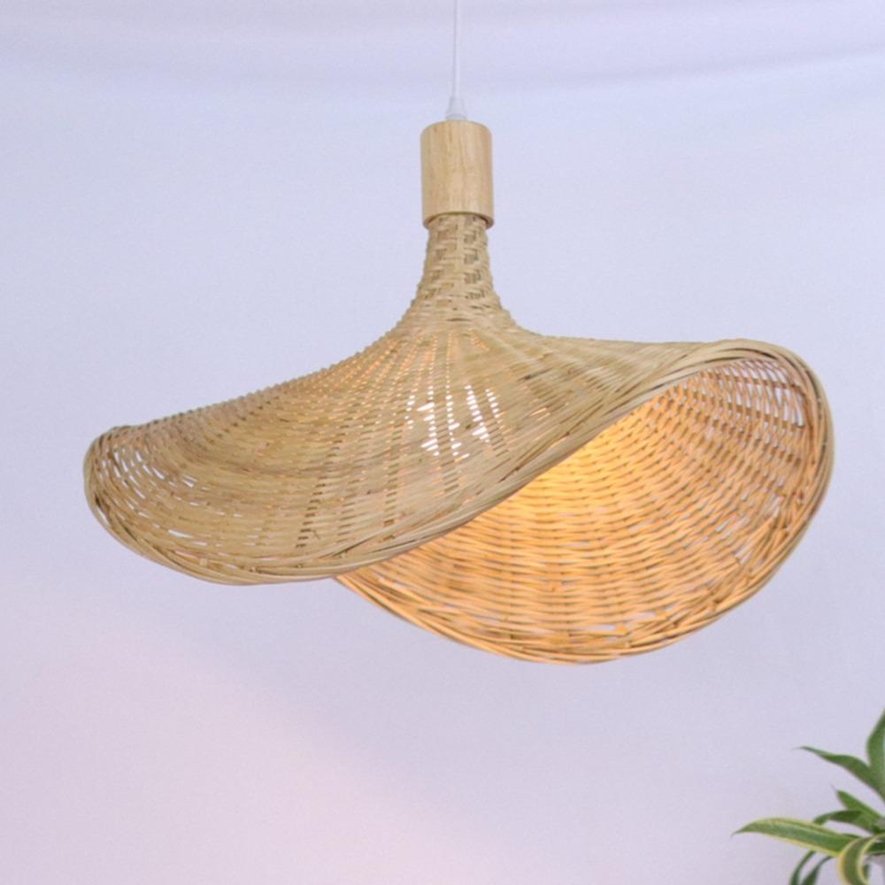 JOYINLED Japanese Style Bamboo Chandelier Rattan Woven Pendant Light Ceiling Lamp for Home Cafe Bar Decorate Restaurant 40/60CM