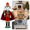 Wooden Nutcracker Decorations Holiday Mice King Statue 12 Inch Creative Mice King Nutcracker Festive Christmas Shelves Decor