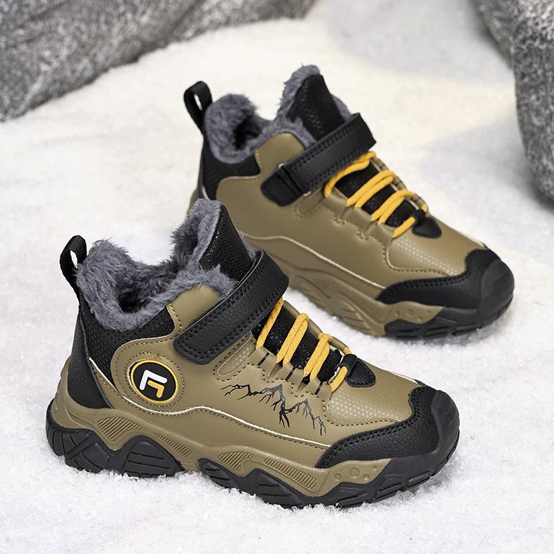 

Зимняя детская хлопковая обувь бархатная кожа альпинизм мальчики уличная нескользящая детская снежная обувь внешняя торговля большая хлопковая обувь 40 коричневый