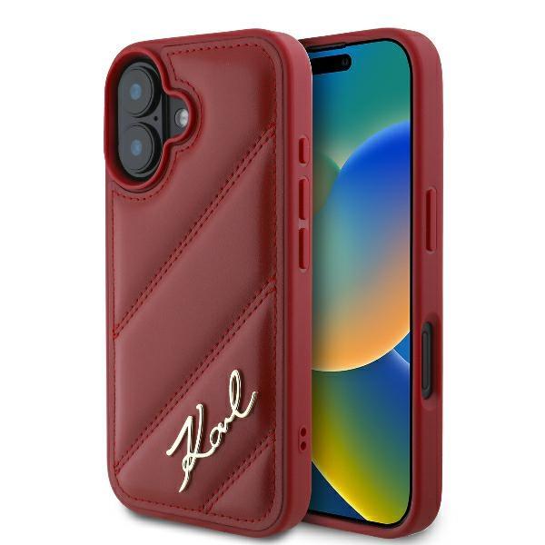 Karl Lagerfeld KLHCP16SPQDSMGR iPhone 16 6.1" Red/red Hardcase Quilted Signature