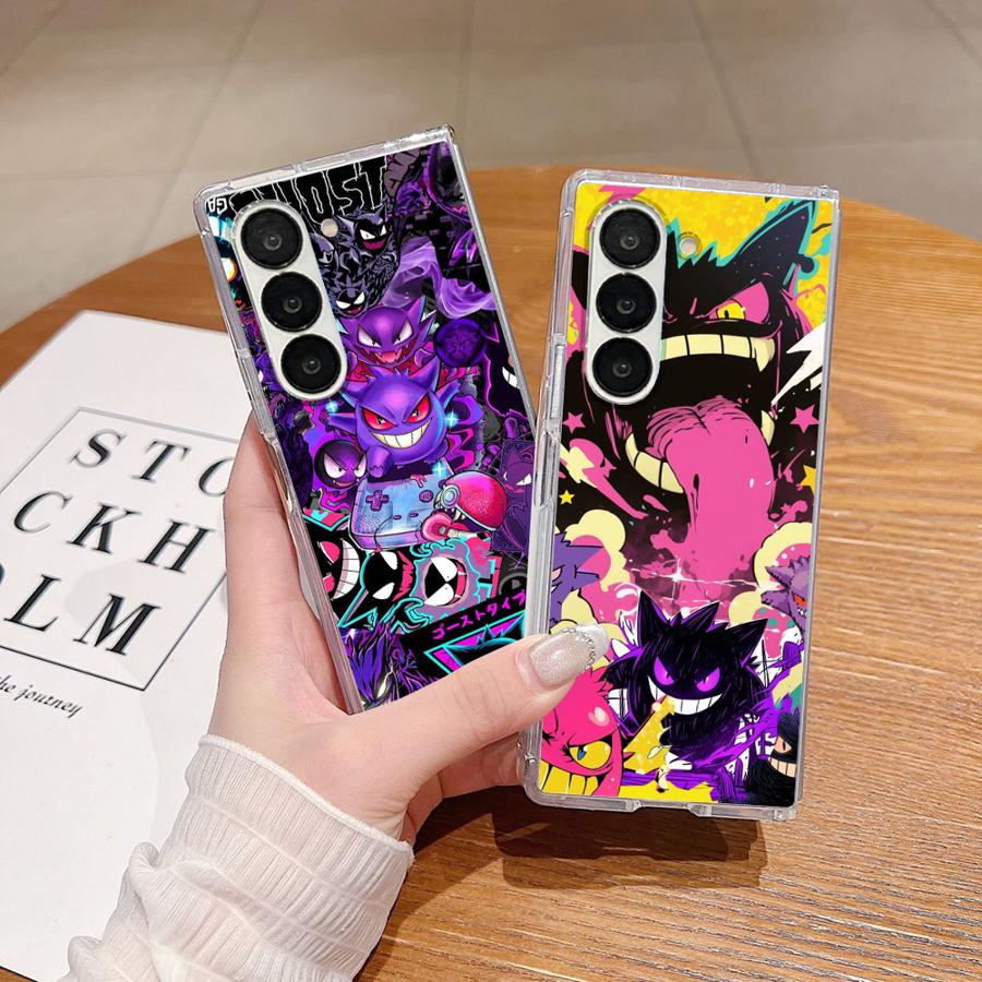 Hot Pokemon Gengar Transparent Soft Phone Cover Case for Samsung Galaxy Z Fold 7 6 5 4 3 ZFold6 ZFold5 ZFold7 ZFold3 ZFold4