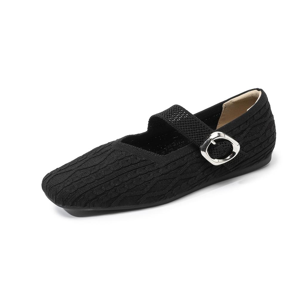 Mary Jane Shoes for Women Square Toe Walking Shoes Casual Non-Slip Ballet Flats with Ankle Strap Women's Comfortable Mary Jane Flat Shoes Dressy Shoes