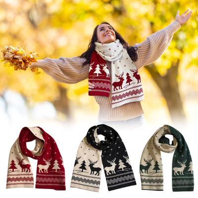 Winter Scarf Elk Scarf Women's Versatile Warm Cute Gift