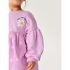 Girl Purple Little Daisy Long Sleeves Dress Baby Pure Cotton Spring and Autumn Clothing Children Toddler Mid Length Long Length Sweatshirt Skirt