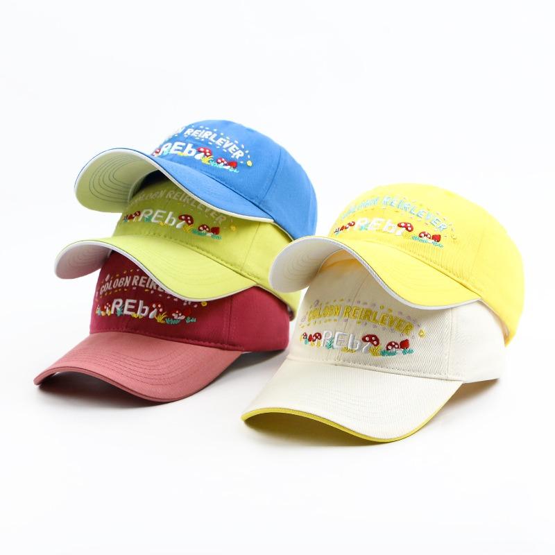 Sweet and cute mushroom baseball cap children's summer big head circumference versatile sunshade face small cap