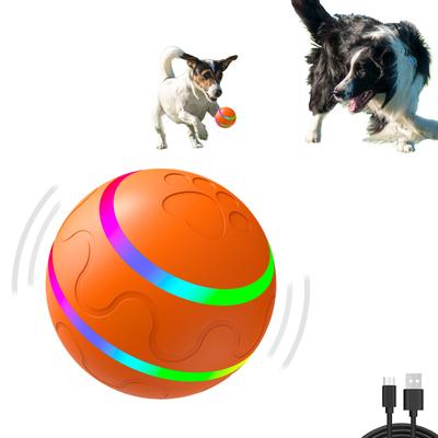 Smart Interactive Dog Ball Toys, Activated Rolling Ball for Dogs with Light, Moving Bouncing Dog Ball, USB Rechargeable