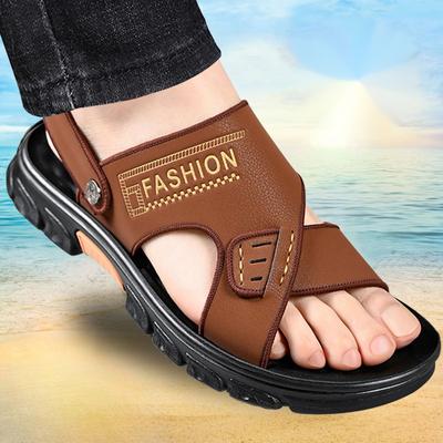 Fashion Sandals for Men Summer New Open Toe Youth Beach Shoes Classic Slippers Non-Slip Men's Comfortable Soft Bottom Flat Sandals 2024