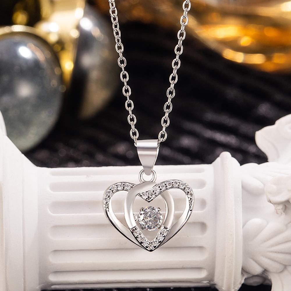 Pearl Necklace Crystal Heart Necklace Fashion Korean Wave Shiny Clavicle Chain Necklace Women Trending Party Gifts 25