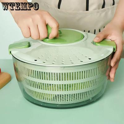 Large Capacity Vegetable Dehydrator Household Water Throwing Basket Kitchen Washing Basin Fruit Drainage Basket Manual Salad Drying Machine