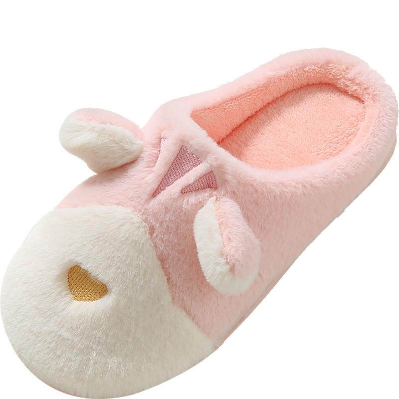 Cotton slippers women's autumn and winter indoor cute home plush couple home non-slip external wear warm cotton mop