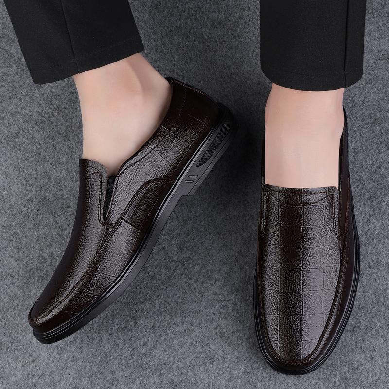 Luxury Men's Genuine Leather Formal Shoes High-end Banquet Dress Shoes Daily Versatile Men's Work Loafers Black Free Delivery