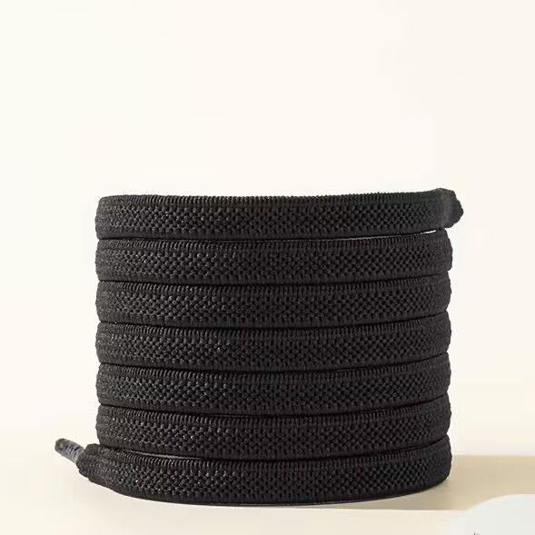 No-Tie Elastic Shoelaces: Lazy Buckle for Men, Women, and Kids - White Flat Sports Style