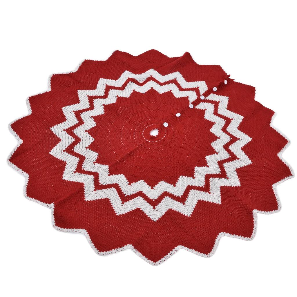 Christmas Tree Skirt Acrylic Fiber Knitting Floor Mat Cover Pad Xmas Party Home Decoration Props