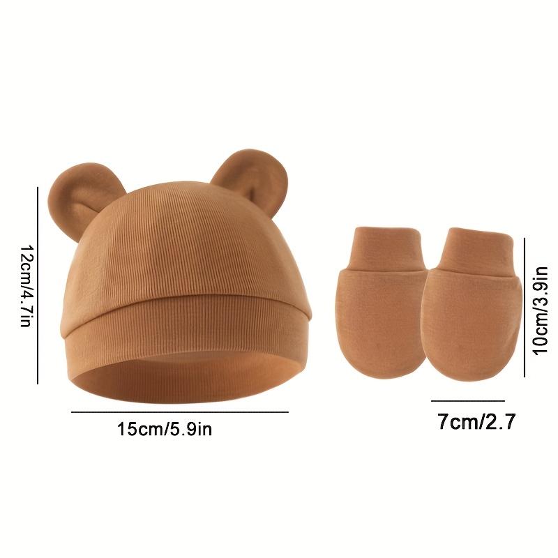 Conjunto de Chapéu e Luvas para Bebê Menina Algodão Gorro para Recém-nascidos Acessórios para Meninas Touca para Bebê Touca para Crianças Pequenas e Bebês Presente para Recém-nascidos