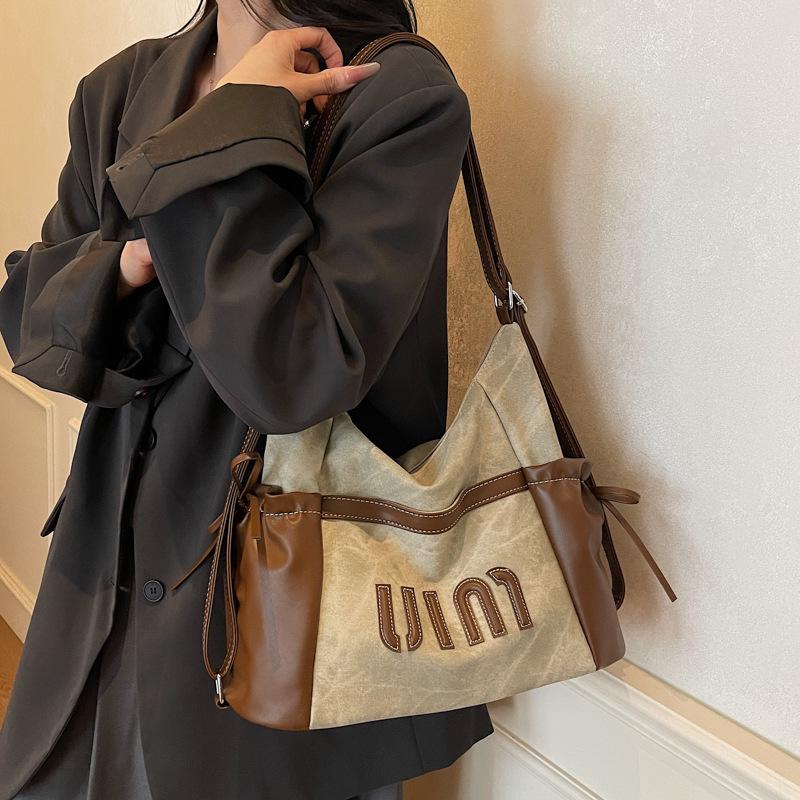 Damen Retro Minimalistisch Großvolumige Tragetasche - High-End Outdoor Lässige Schulterhandtasche