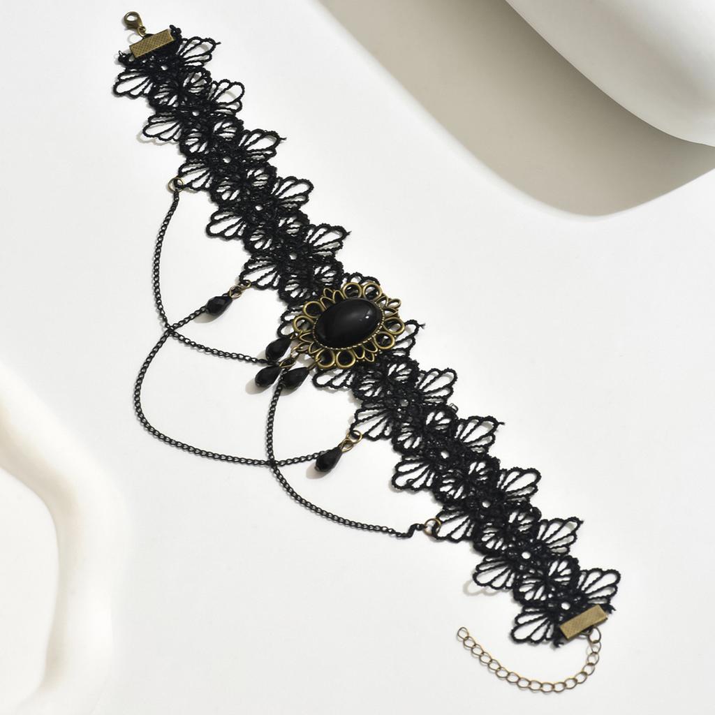 European and American Vintage Lolita Lace Tassel Choker Necklace Bohemian Necklace