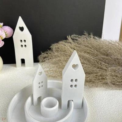 Moules à bougies en silicone en forme de maison, moules en béton, moules de moulage, bricolage, gypse, artisanat, décoration, moule en résine