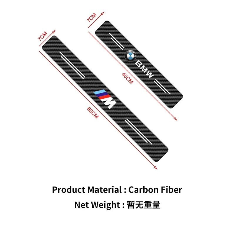 BAEK3 Hot 2025 5PCS Carbon Fiber Car Door Sill Protection Sticker Threshold Bar For BMW Power Performance M4 M3 M5 M6 E90 E60 E46 E39