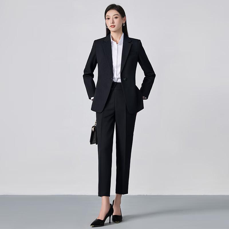 Teluoman Women's Long-Sleeve Business Suit Set