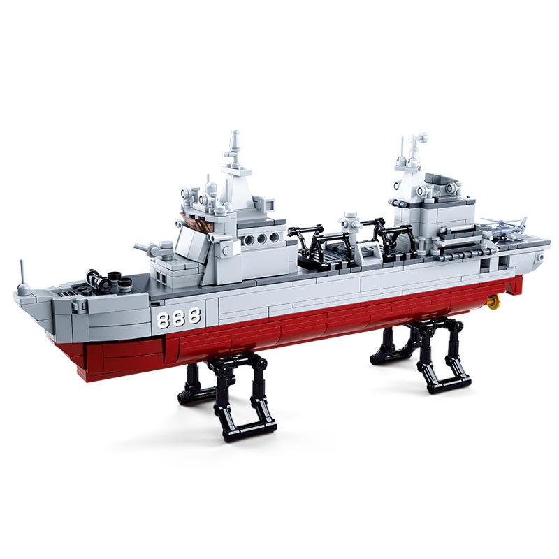 Educational Children's DIY Toys Small Particle Building Blocks M38-B0701 Chinese Navy Type 094 Integrated Supply Ship Building Blocks 497pcs