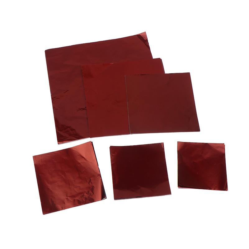 100Pcs Coffee Aluminium Foil Wrapper Paper Wedding Chocolate Wrapping Grip Paper Sheets Wedding Party Candy Packaging