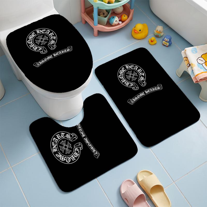 Fashion Brands (1) Flannel Toilet 3 Piece Set Soft Bathroom Toilet Seat Cover Non-Slip Bath Rug Home Bathroom Decor