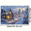 1 piece Winter Wonderland Village Snow Scene Background - Comfortable Snowy Cottage Winter Wonderland Decoration