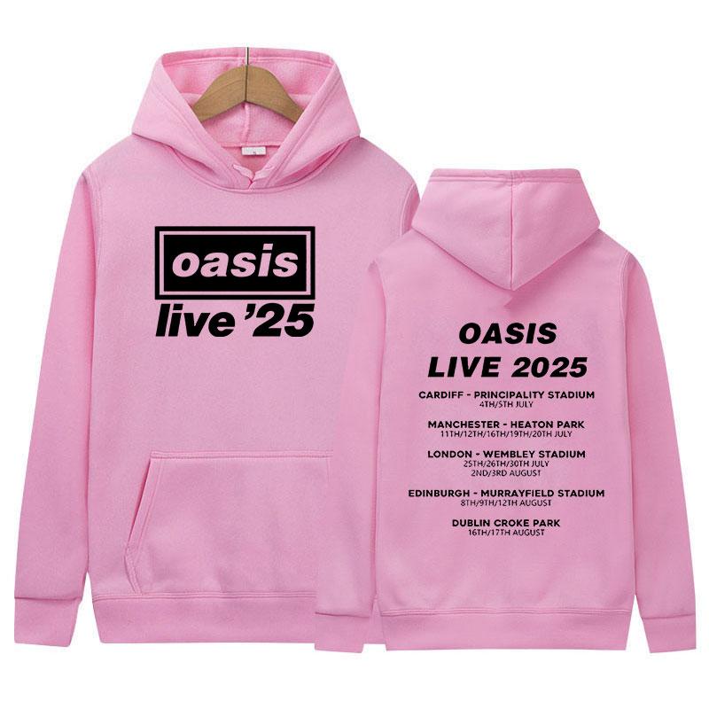 2025 O-Oasis Live 25 Tour Print Hoodie Men's Retro Long Sleeve Fashion Sweatshirt Unisex Fleece Loose Pullover Hooded Streetwear