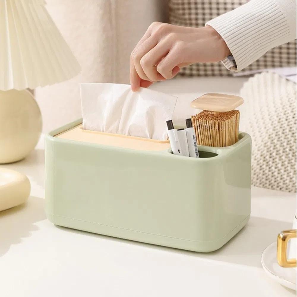 Multifunktionale Fernbedienung Taschentuchbox Kunststoff Schreibtisch-Organizer Serviettenhalter Aufbewahrungsbox Drucktyp Desktop-Aufbewahrungsbox