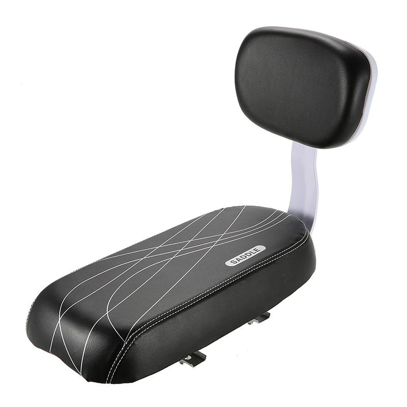 Lixada Bicycle Back Seat Cycling Bike Bicycle MTB PU Leather Soft Cushion Rear Rack Seat Children Seat with Back Rest