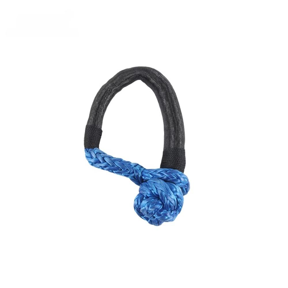 Stock Nylon Winch Soft Shackle Tow Rope for Emergency Tools with Extra Sleeves for Sailing SUV Off Road Towing