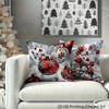 Festive Christmas Pillowcases: 2D HD Printed with Elegant Holiday Ornaments! Sofa Cushion Cover New Year Home Room Decoration