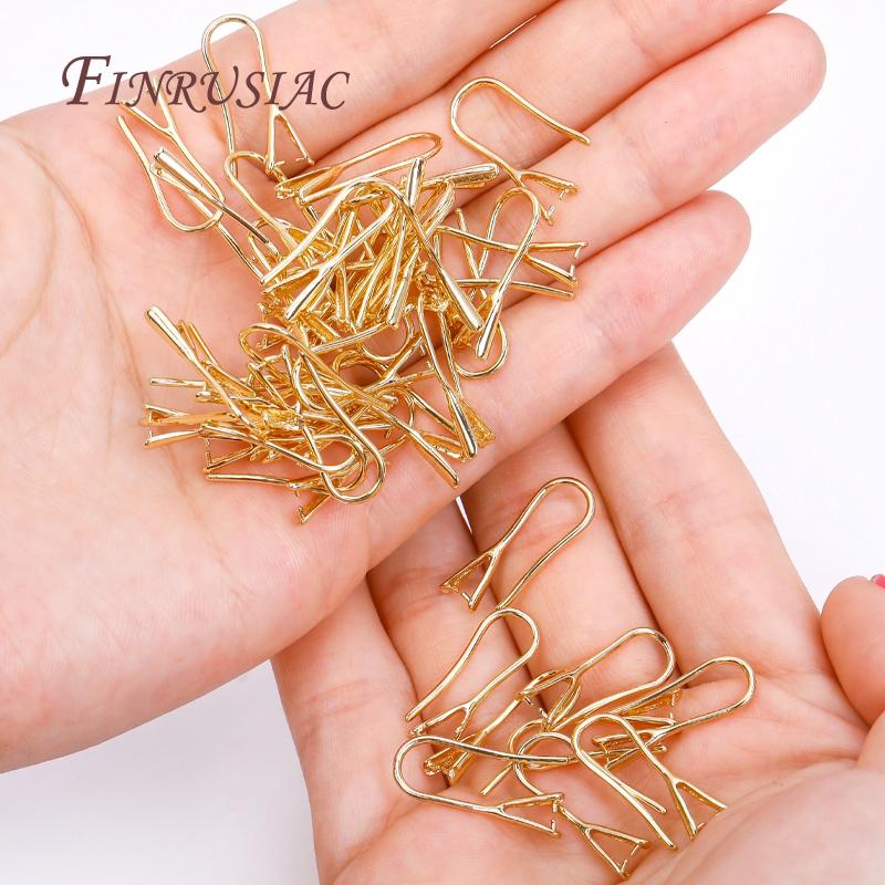 Trendy 18K Gold Plated Earring Hooks Ear Wire with Pinch Mounting DIY Crystal Earrings Making Supplies