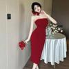 Thai-Style Floral Strapless One-Shoulder Summer Dress: Sexy, Backless, Slimming Bodycon Design