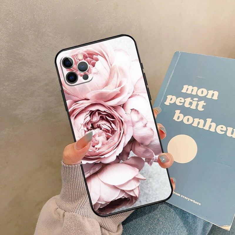 Różowa fioletowa piwonia etui na telefon iPhone Samsung Galaxy Redmi Xiaomi Oppo OnePlus Note SA 7 8 9 10 11 12 13 14 20 21 22 23 53 54 Pro Max Plus Ultra