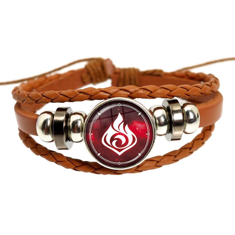 Genshin Impact Spiel Cosplay Requisite Auge Gottes Wasser Wind Donner Feuer Gestein Eis Element Lila Armband Schmuck Fans Geschenk