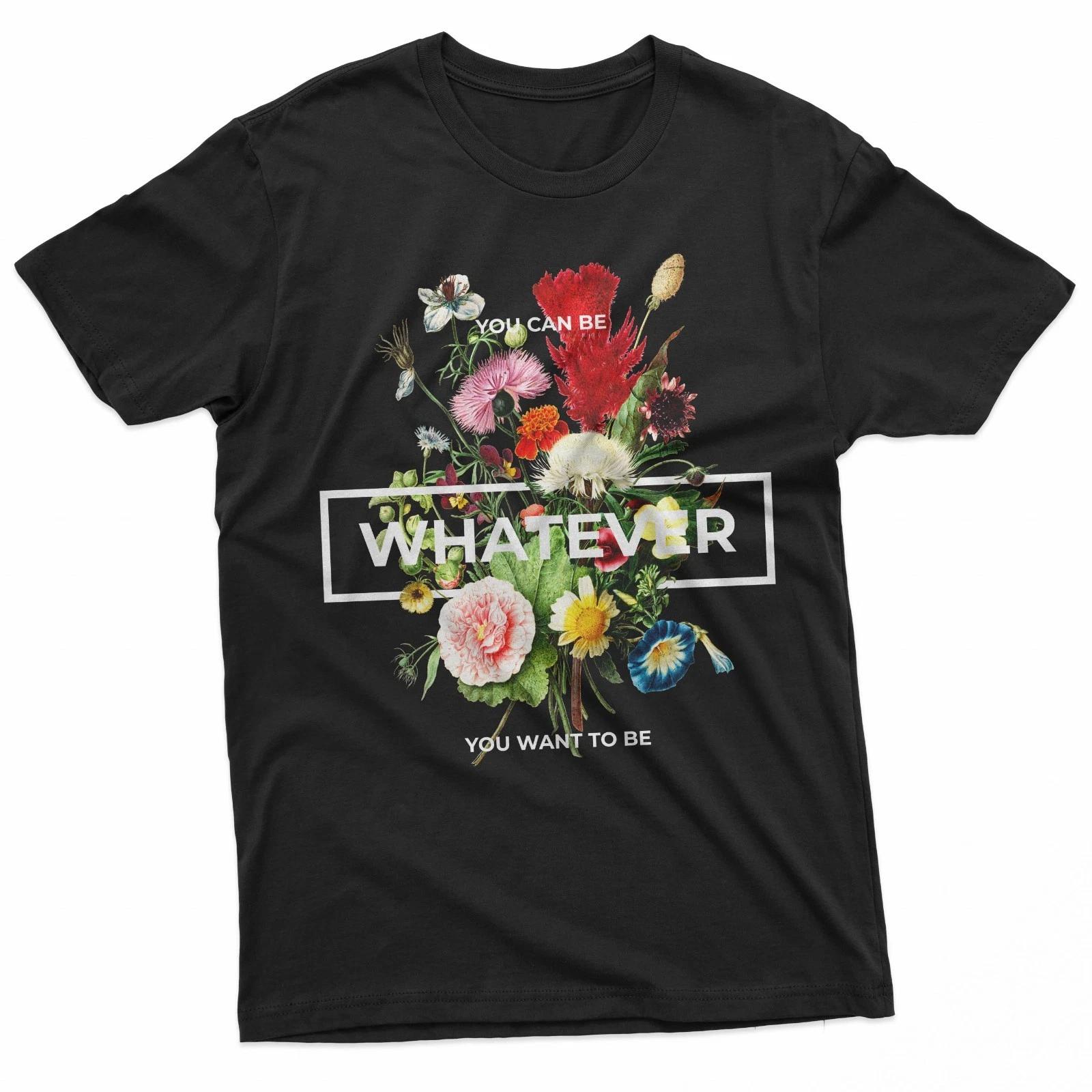 Vintage Botanical Whatever Quote Aesthetic T-Shirt S
