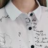 MAXZA Croquis Print Volume Sleeve Shirt Blouse Zc06qb021on