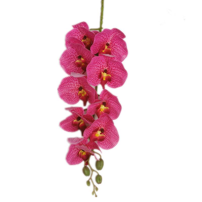 5pc Artificial Phalaenopsis Orchid 9 Heads Soft Latex Butterfly Orchid Flower Branch for Wedding Floral Decoration